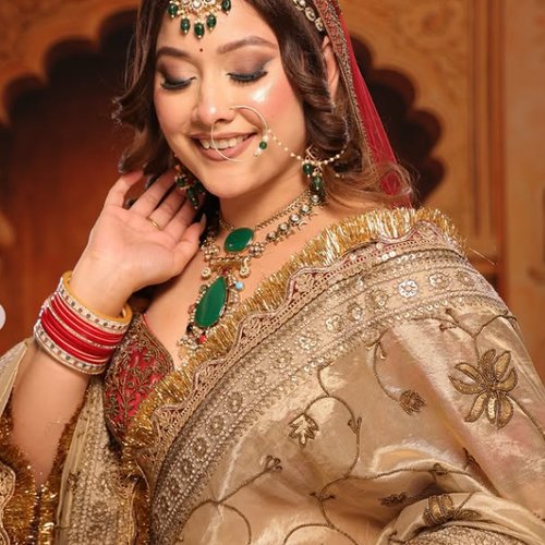 Instagram post preview — traditional gold bridal makeup